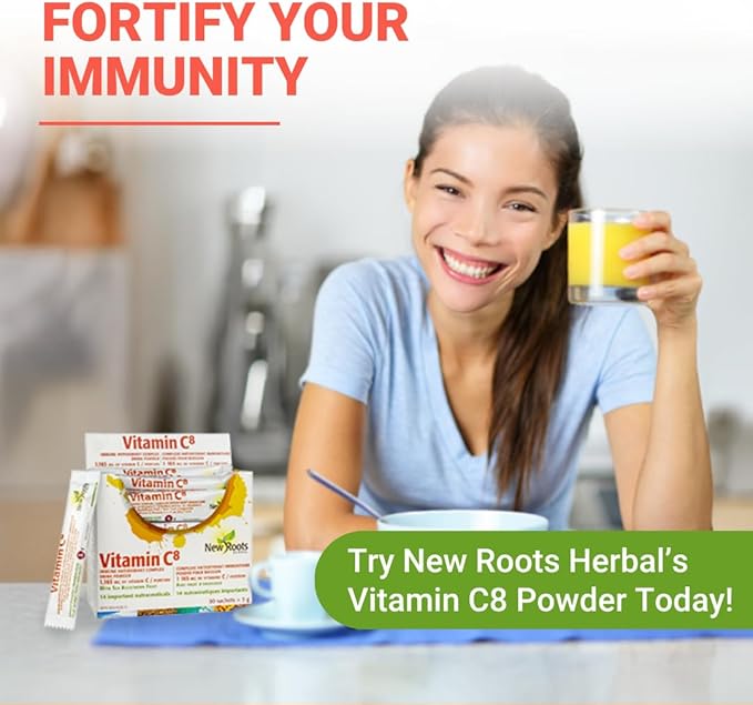 Vitamin C8 Powder Immune Support (30 Sachets) Delicious drink with 8 Different Forms of Vitamin C, Electrolytes, Bioflavonoids & Green Tea for Maximum Absorption & Antioxidant Defense