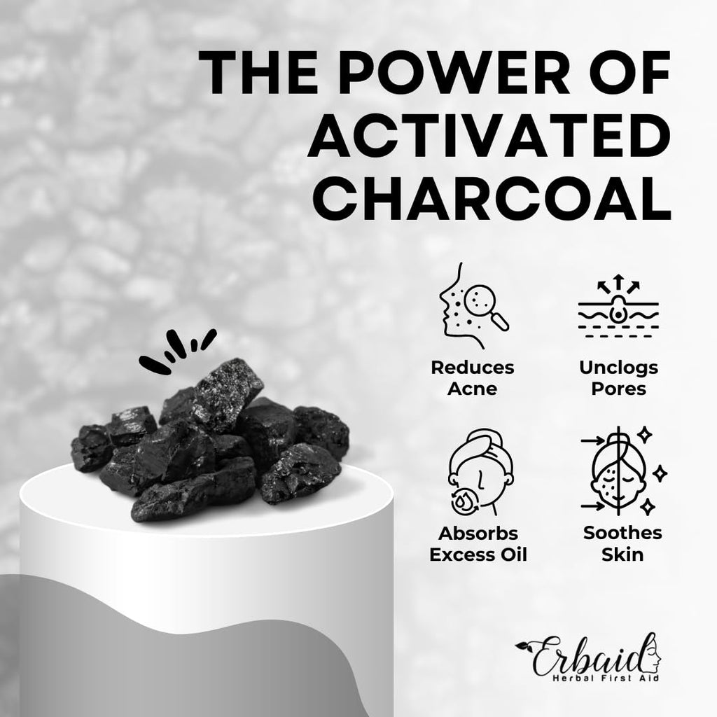 Charcoal Soap – Natural Activated Charcoal Black Soap Bar – Exfoliating Face & Body Wash for Dry, Sensitive, Oily Skin – Facial Cleanser with Bentonite Clay for Acne, Blackheads, & Scars, Made in USA