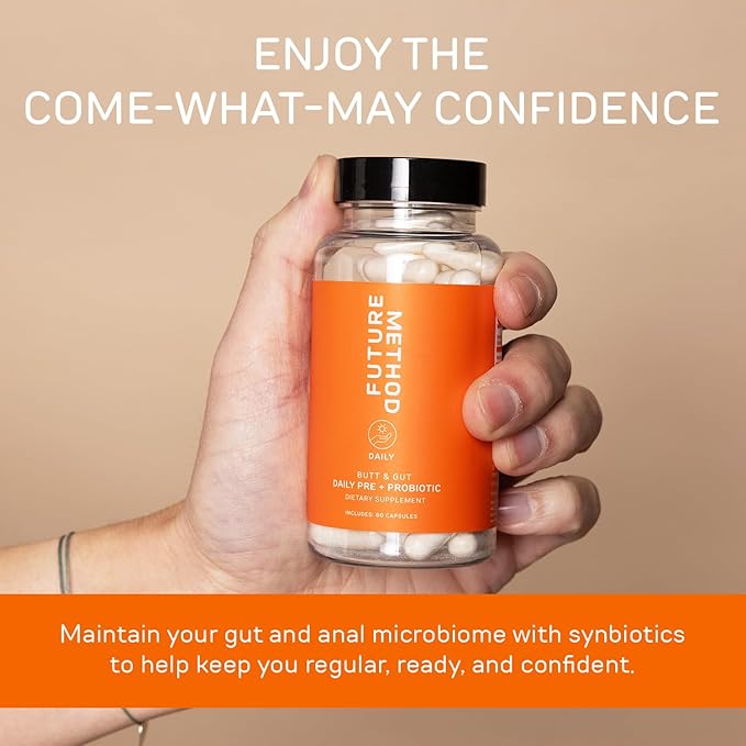 FUTURE METHOD Synbiotic Prebiotics for Men & Women - Probiotics & Prebiotic Supplement for Digestion, Immunity & Regularity (60ct)