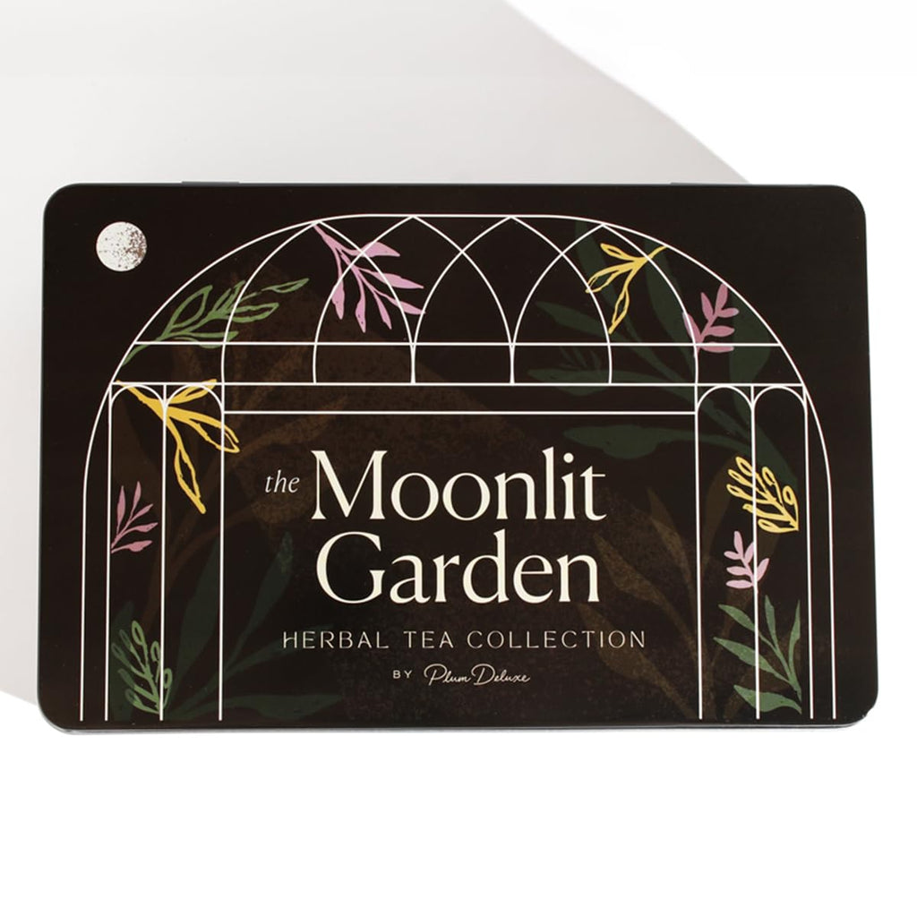 Moonlit Garden Collection Assorted Herbal Tea Gift Set - Hand-Crafted Loose Leaf Teas, Presentation Gift Box with Loose Leaf Steeper Included, Sleepytime Tea - 5 Unique and Flavorful Teas, 75+ Cups