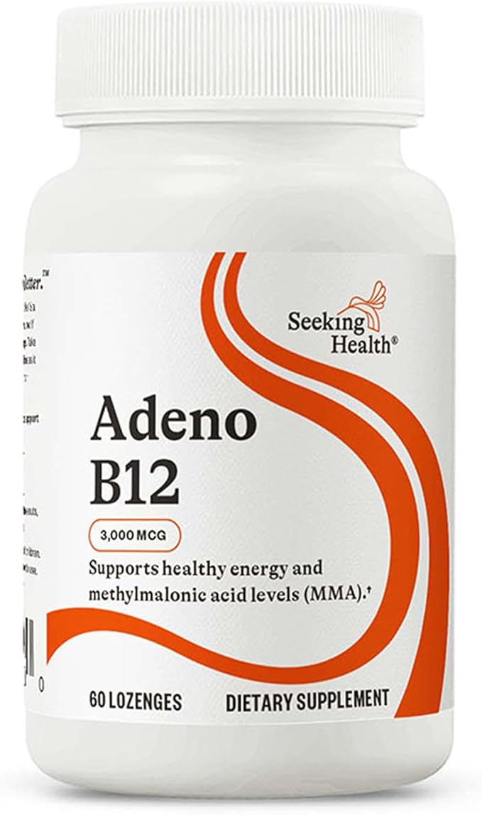 Seeking Health Adeno B12 - Vitamin B Supplement to Support Energy and Brain Health - Adenosylcobalamin Energy Supplement - 3000 mcg, 60 Lozenges
