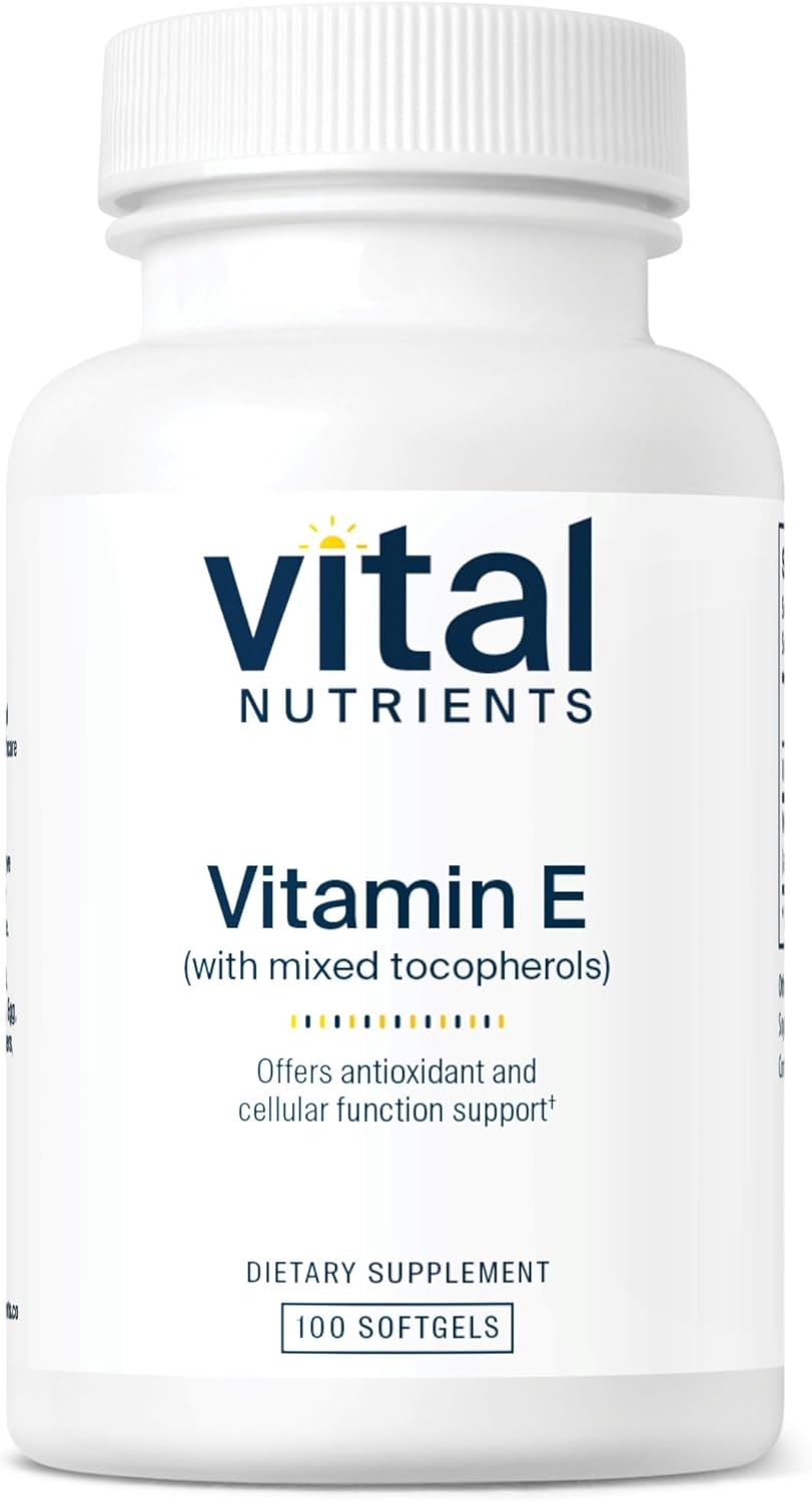 Vital Nutrients Vitamin E with Mixed Tocopherols | Potent Antioxidant Vitamin E Supplements to Support Cardiovascular Health* | Gluten and Dairy Free | Non-GMO | 100 Softgels