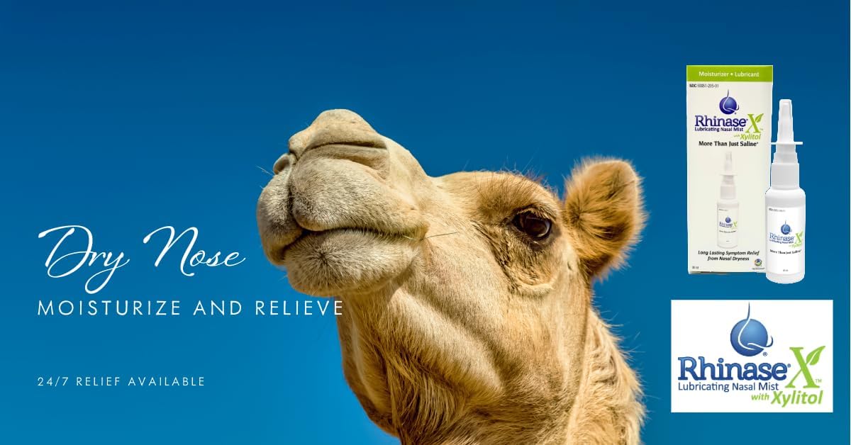 Rhinase X Lubricating Nasal Mist Spray with Xylitol | Long Lasting Symptom Relief from Nasal Dryness | Less Sneezing, Itchiness, Nasal drip and Congestion