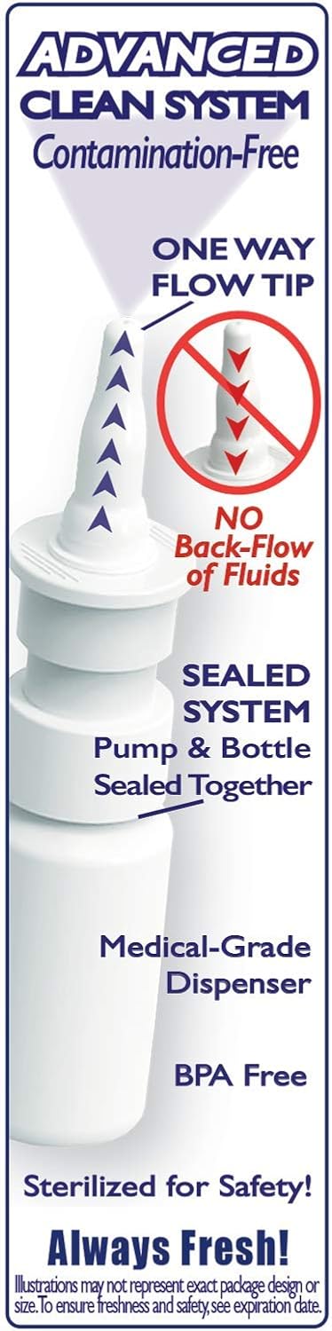 Pressureze All Natural Preservative-Free Sterile Nasal Spray - Fast Relief Nasal Spray - for Sinus Allergies, Loud Snoring & Congestion | 130 Sprays, 18 ml (Pack of 3)
