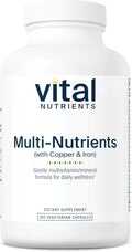 Vital Nutrients Multi-Nutrients 4 | Citrate/Malate Formula (with Copper and Iron) | Multi Vitamin/Mineral Formula with Potent Antioxidants | Bioavailable Form | Non-GMO | 180 Capsules