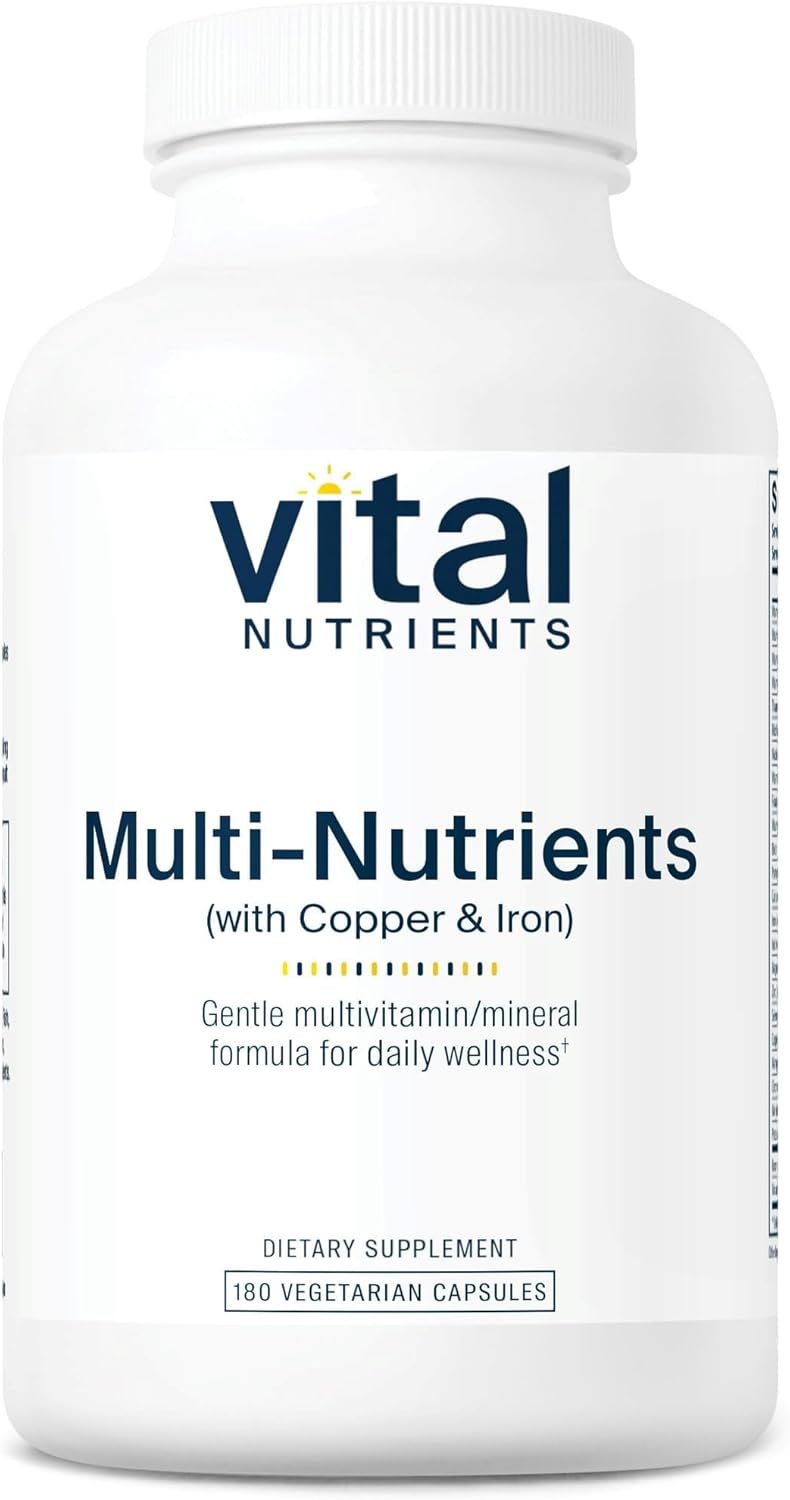 Vital Nutrients Multi-Nutrients 4 | Citrate/Malate Formula (with Copper and Iron) | Multi Vitamin/Mineral Formula with Potent Antioxidants | Bioavailable Form | Non-GMO | 180 Capsules