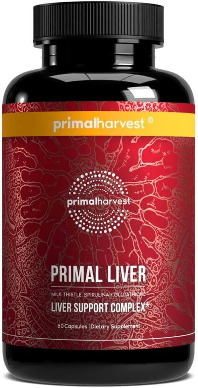 Primal Harvest Multivitamin & Liver Supplements for Women and Men Liver Support Complex with Alpha-Lipoic Acid, L-Cysteine HCL, L-Glutathione, Milk Thistle, and Spirulina