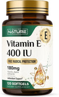 Built by Nature Vitamin E with Olive Oil - 400 IU (dl-Alpha Tocopherol) - High Potency Antioxidant Supplement for Immune, Skin & Heart Health - Non-GMO - 4 Month Supply, 120 Softgels