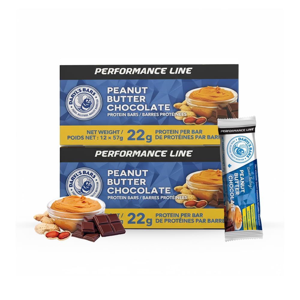 Daryl's Bars Peanut Butter Chocolate On the Go Snack On the Go Whey Protein Bars, Gluten Free, Protein Snack, Meal Replacement, Pack of 2