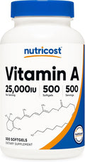 Nutricost Vitamin A 25000 IU, 500 Softgels, Non-GMO, Gluten Free
