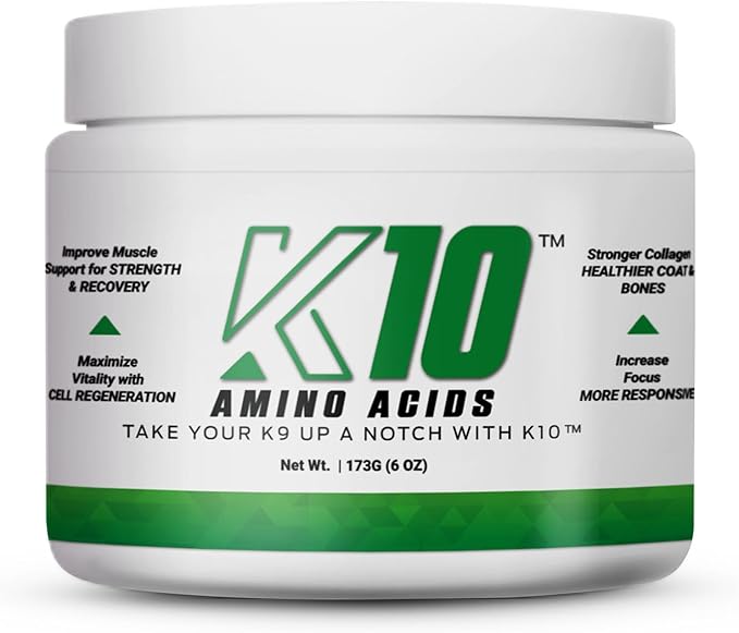 K10 Amino Acids for Dogs – All-in-One Cellular-Level Amino Acids Supplement for Joints, Muscles, Immunity, Digestion, Skin & Coat – Dog Supplement to Support Vitality, Strength, Recovery & Wellness