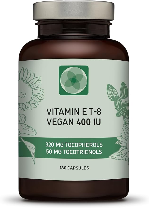 Vitamin E - All 8 Tocopherols + Tocotrienols 400 IU Vegan - Alpha Tocopherol/Tocotrienol + Beta Tocopherol/Tocotrienol + Gamma Tocopherol/Tocotrienol + Delta Tocopherol/Tocotrienol (180)