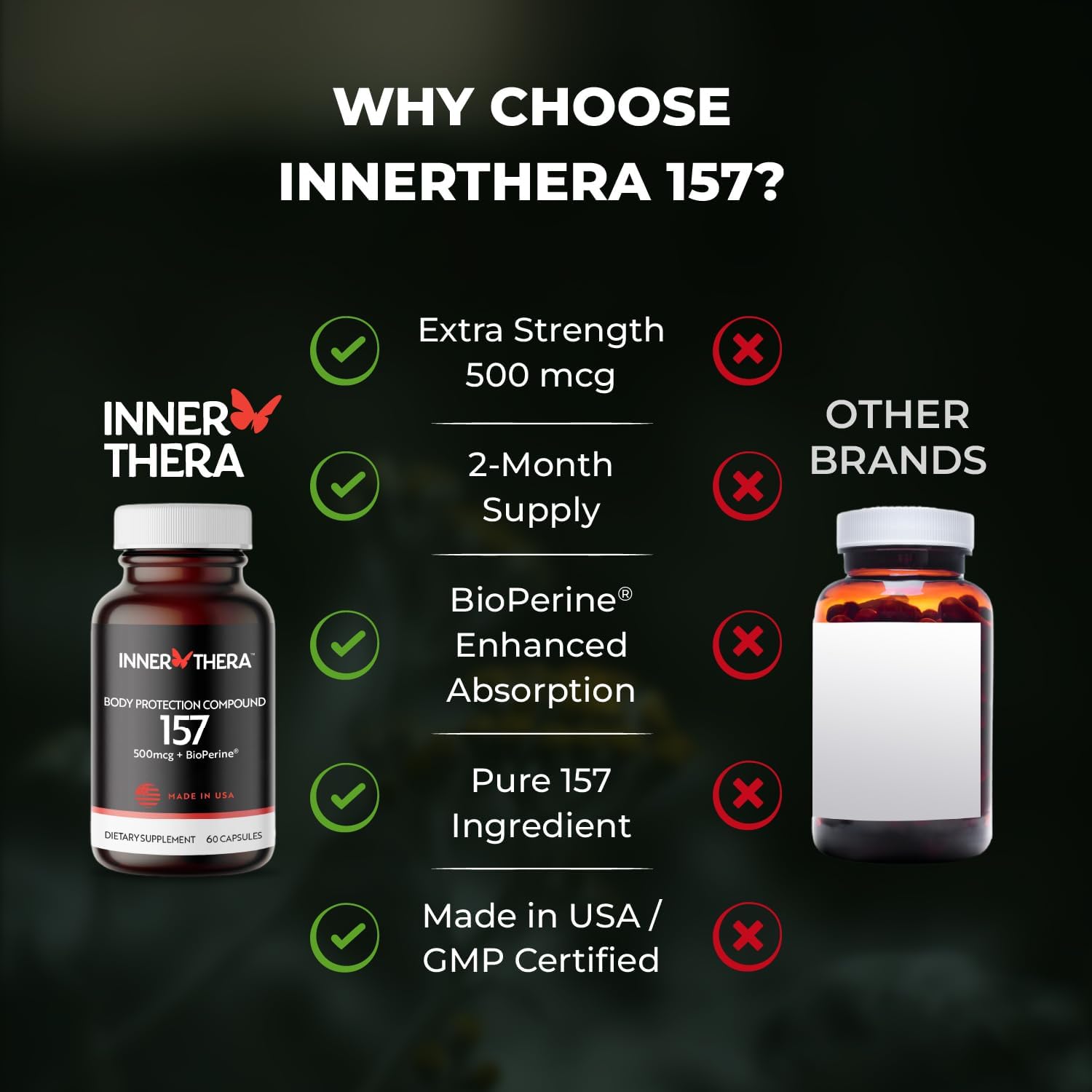 Extra-Strength BP-C 157 Capsules - Advanced Peptide - 500mcg (Proudly Made in USA) - 2 Month Supply - Muscle Health - Tissue Health - Gut Health - Rapid Recovery - Strength and Wellness - 60 Capsules