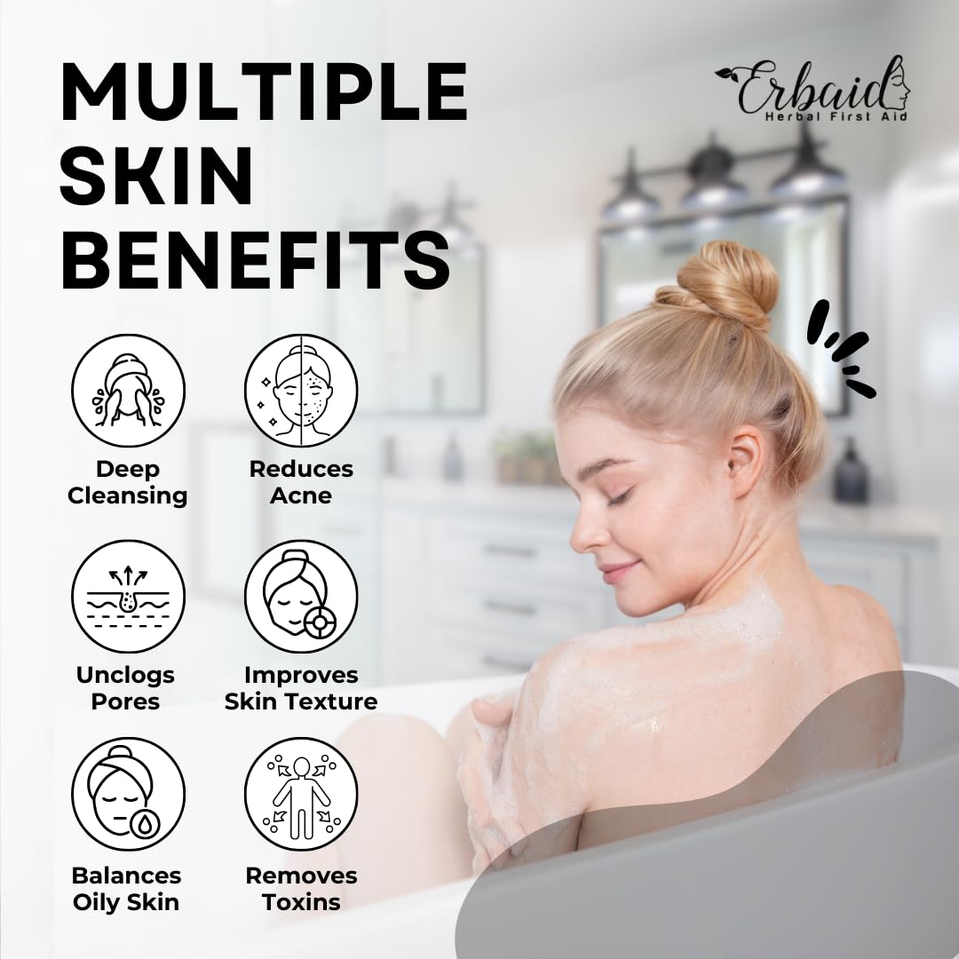 Charcoal Soap – Natural Activated Charcoal Black Soap Bar – Exfoliating Face & Body Wash for Dry, Sensitive, Oily Skin – Facial Cleanser with Bentonite Clay for Acne, Blackheads, & Scars, Made in USA