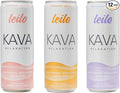 LEILO | Kava Powered Sparkling Relaxation Drink | Classic Variety-Pack - Includes: Raspberry Hibiscus, Tangerine Mango, BlackBerry Orange | 12 fl oz Cans (Pack of 12)