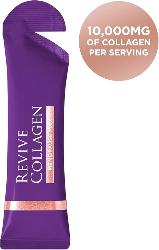 Revive Collagen Menopause Max — Hydrolyzed Marine Collagen Drink for Women, 10,000MG, Lutein, Reishi Mushroom, Vitamin B6, B12, C & D, for Skin & Eye Health, Pineapple & Coconut Flavour — 14 Sachets