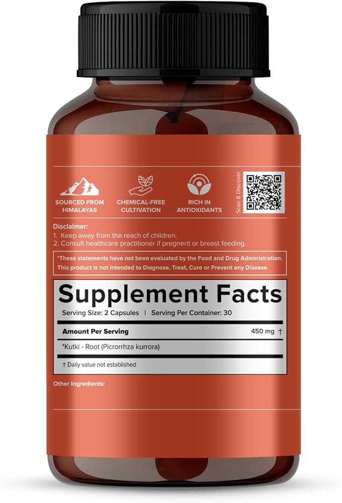 Jiva Ayurveda Kutki Capsules | Traditional Ayurvedic Herbal Supplement | Supports Daily Wellness & Balance | 60 Capsules