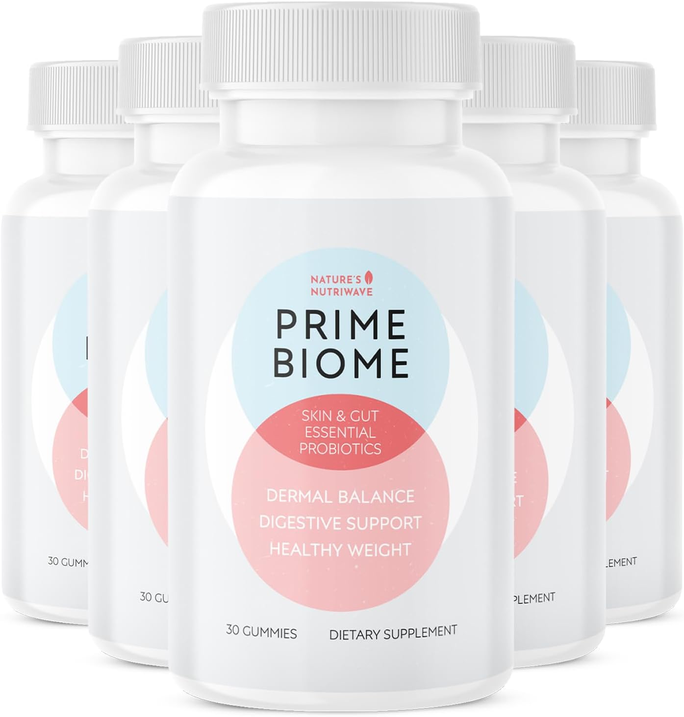 PrimeBiome Probiotic Gummies – Plant-Based Blend with Inulin, Lion’s Mane, Ginger & More– Non-GMO, No Stimulants, GMP Certified – 30 Gummies, 6 Month Supply