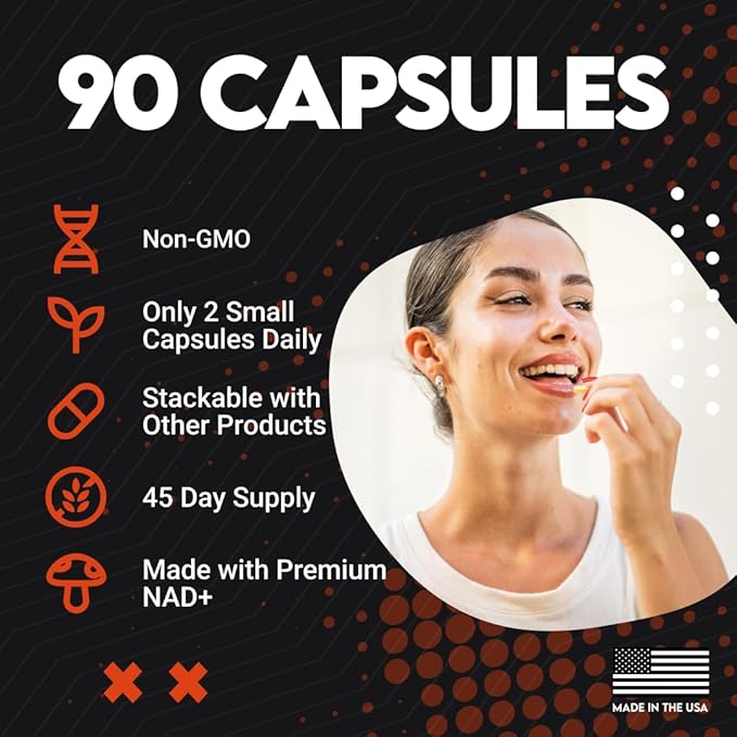 UTOYA NAD 1500+ Nicotinamide Riboside Supplements - Trans-Resveratrol Supplement Supports Cellular Energy Metabolism & Repair, Vitality, Healthy Aging - Vegan/Gluten Free - 90 Capsules