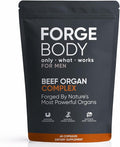 Forgebody Beef Organ Complex Capsules, Grass Fed & Pasture Raised - Total Body Wellness & Performance, Immune Support, Gluten-Free, Non-GMO, 60 Count (1)
