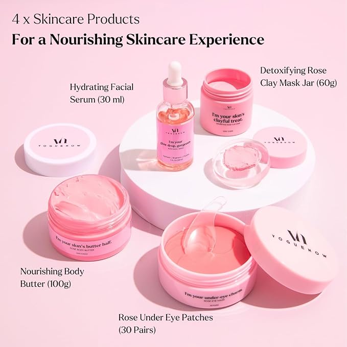 Spa Gifts for Women - Valentines Gift (Set of 8) - Premium Self Care Spa Kit- Bath, Skin Care Sets & Self Care Items - Pampering Valentine Gifts for Women, Spa Gift Basket, Galentines Day Gifts