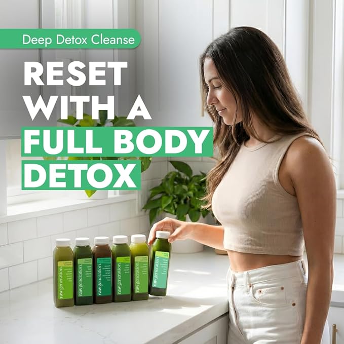 Raw Generation 5-Day Detox Cleanse – 23% Less Sugar Than Other Cleanses | Detox Your Body | Reset Your Diet & Support Weight Loss | Improved Energy | Clearer Skin | Improved Gut Health