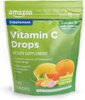 Amazon Basic Care Vitamin C Supplement Drops, Lemon, Orange & Grapefruit, 140 count (Previously SoundHealth)