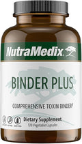 NutraMedix Binder Plus - Comprehensive Toxin Binder & Body Detoxifier - Prebiotic Antioxidant Support + Inulin, Bentonite, Aloe Vera, Activated Charcoal, Fulvic Minerals & Chitosan (120 Capsules)