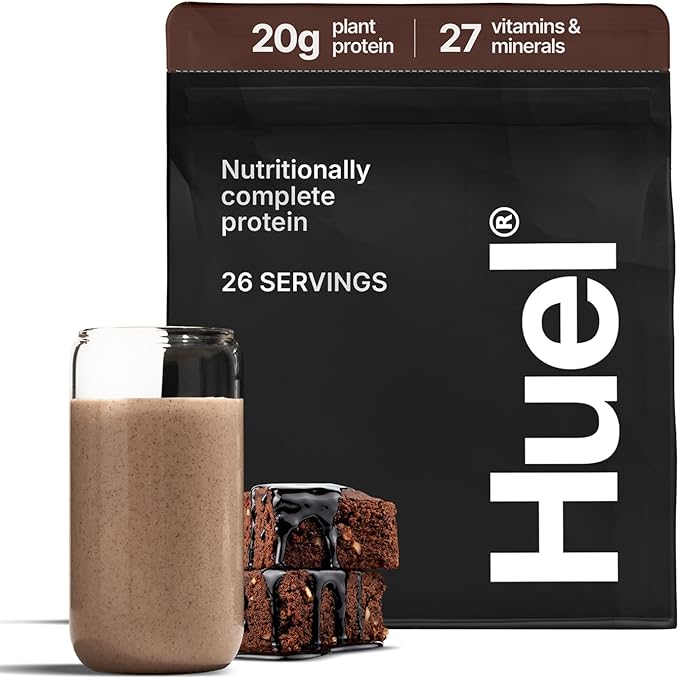 Huel Vegan Protein Powder | Chocolate Fudge Brownie | Complete Nutrition | 20g Protein Powder | 100% Plant-Based | 27 Vitamins & Minerals, Gluten Free, Non-GMO, Lactose Free | 26 Servings