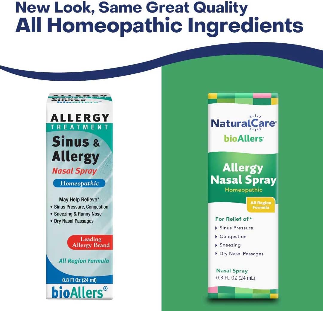 NaturalCare Homeopathic Allergy Nasal Spray by bioAllers, 1 Fl Oz | May Help Relieve Sinus Pressure, Congestion, Sneezing, Runny Nose & Itchy, Watery Eyes