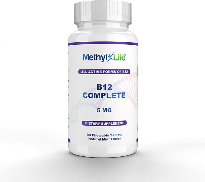Methyl-Life B12 Complete Professional Strength Active B12 3 Months Supply. Chewables. 2.5 mg Methylcobalamin Methyl, 1.25mg Hydroxy B12 and 1.25 mg Adenosylcobalamin