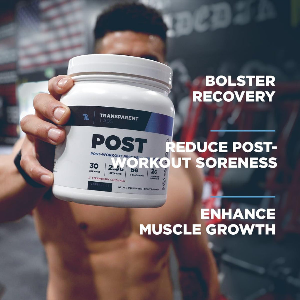 Transparent Labs Post - Post-Workout Recovery Muscle Builder with L-Glutamine, Beta-Alanine and BetaPure Betaine Anhydrous for Muscle Recovery and Muscle Building - 30 Servings, Black Cherry
