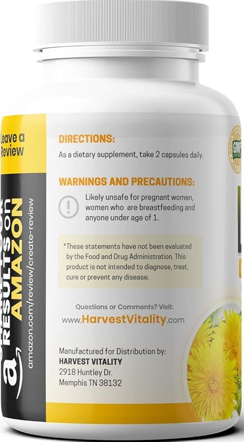 Lipitrex Natural Diuretic Water Pills with Dandelion – Herbal Support for Water-Balance; for Shoppers Searching for Diuretics for Water Retention in Legs, Feet, and Ankles