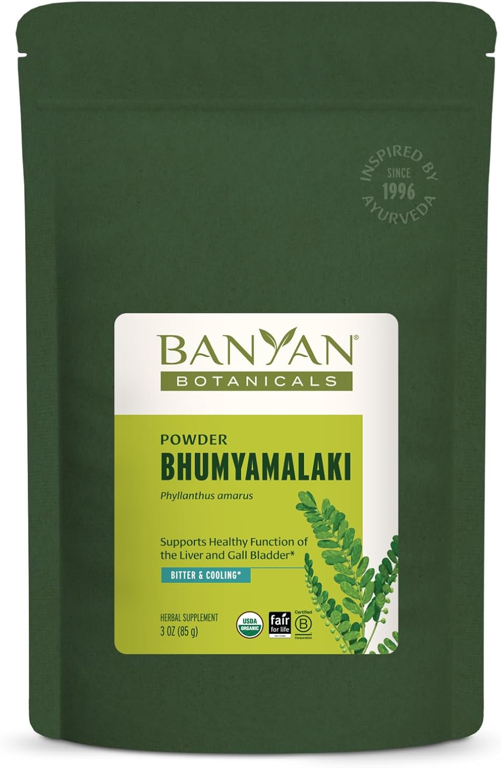 Banyan Botanicals Bhumyamalaki Powder – Organic Bhumyamalaki (Phyllanthus spp.) Herb Powder – Bitter & Cooling – Natural Ayurvedic Liver Detox* – 3 oz – Non-GMO Sustainably Sourced Vegan