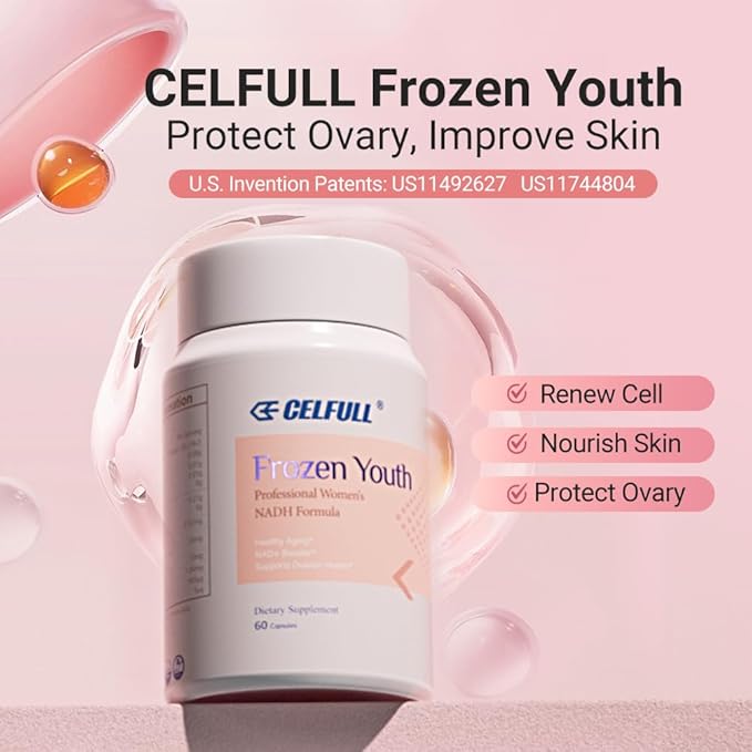 CELFULL Inositol Supplement,Myo-Inositol & D-Chiro Inositol Blend with NADH & PQQ and Folate - Ideal 40:1 Ratio - Hormone Balance & Healthy Ovarian Support for Women,Vitamin B8