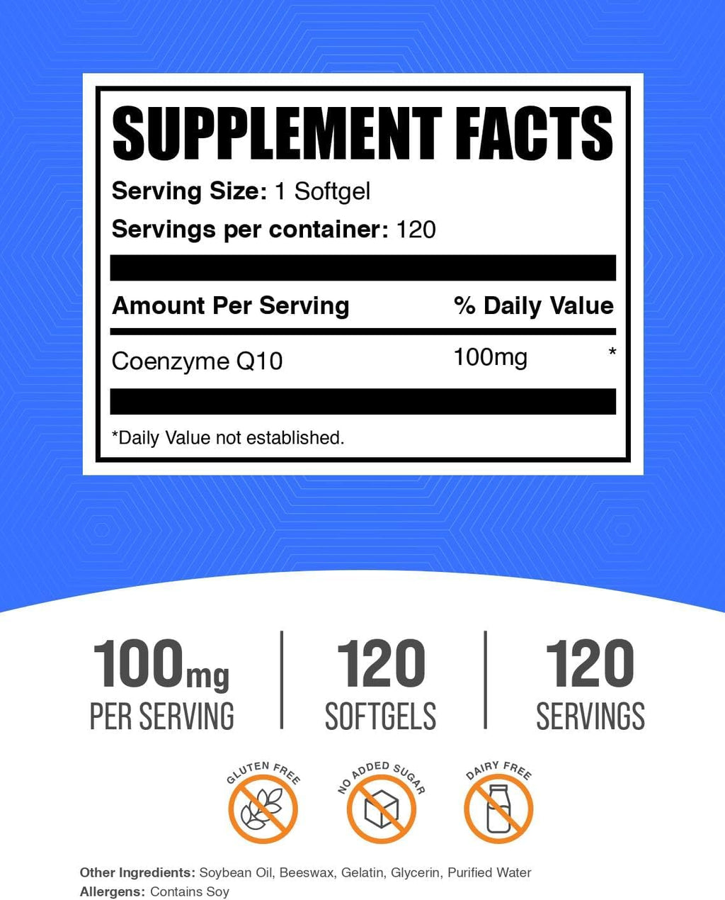 BulkSupplements.com CoQ10 100mg Softgels - CoQ10 Nutritional Supplements, Coenzyme Q10 100mg, CoQ10 Supplement - Hearth Health Supplement, 1 CoQ10 Softgel per Serving, 120 Softgels