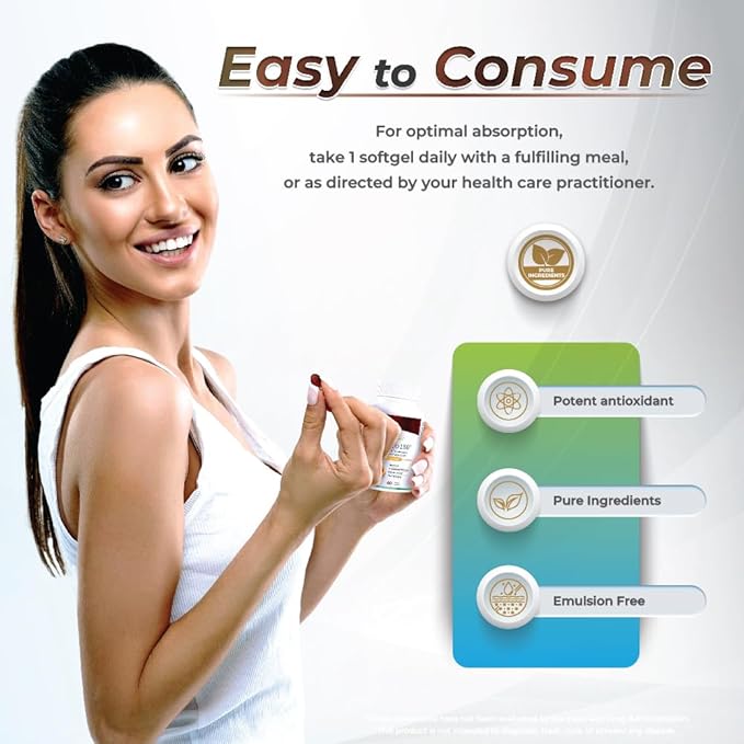 WELLNESS EXTRACT Eannatto 150mg Vitamin E Tocotrienols Supplement with GG - Healthy Aging 60 softgels.