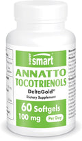 Supersmart Annatto Tocotrienols 100mg per Day (DeltaGold Vitamin E) - Tocotrienols Supplement | Non-GMO & Gluten Free - 60 Softgels