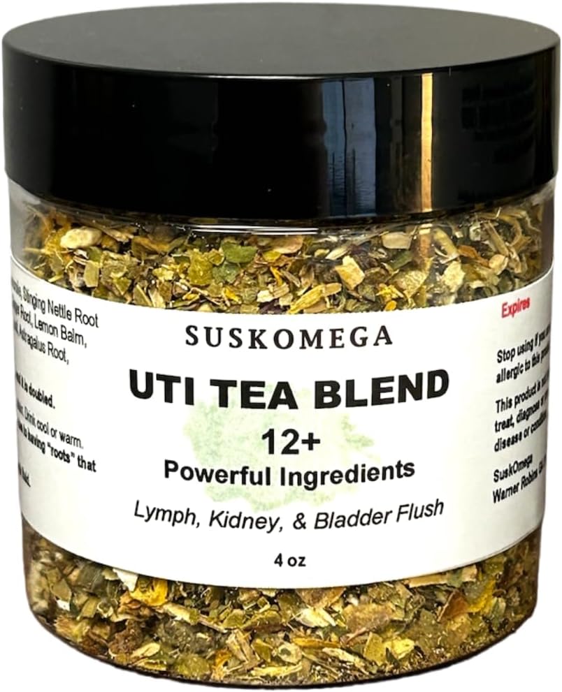 UTI Cystitis Herbal Tea Suskomega 12+ Powerful Ingredients (4 oz container)