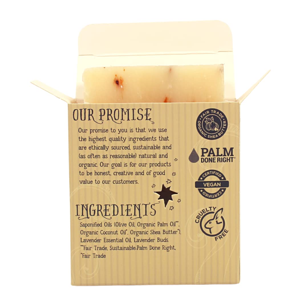 Varina Organic Lavender Flowers Bar Soap - Gentle Cleansing for Sensitive Skin, Herbal and Mint - 3 Pack