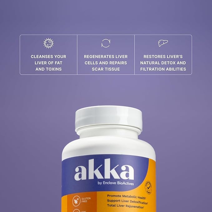 AKKA 4 Pack Premium Liver Cleanse Detox & Repair Superbiotic - Supports Liver Health & Function, Boosts Energy, Digestion & Metabolism with Bioavailable Pasteurized Akkermansia, Non-GMO, Gluten-Free