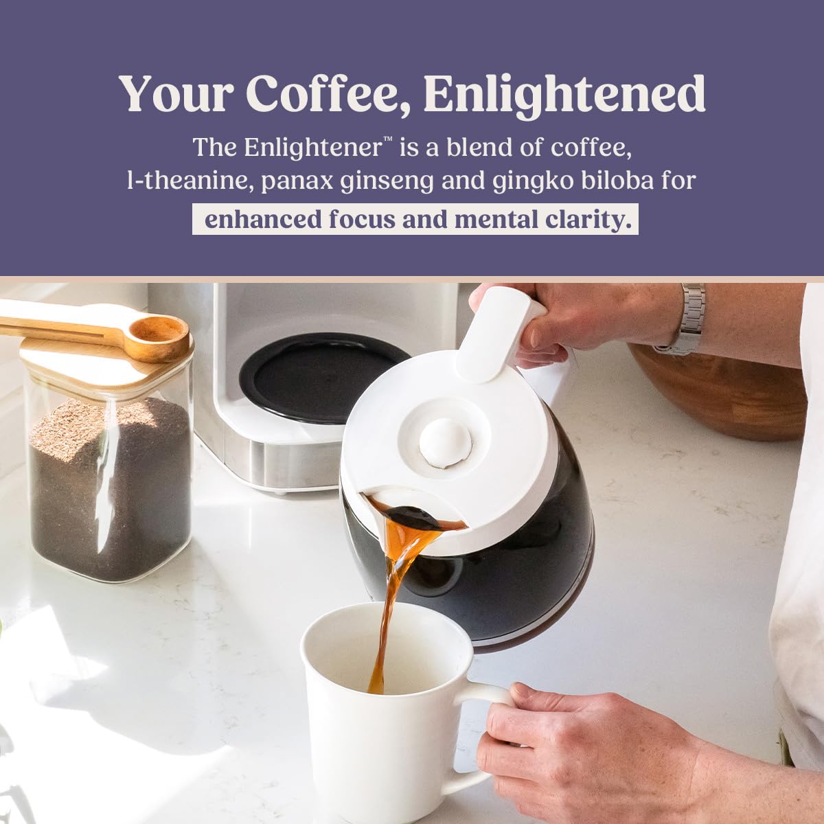 Bulletproof The Enlightener Coffee Pods, 24 Count, Medium-Dark Roast Enhanced Coffee with L-Theanine, Panax Ginseng and Gingko Biloba, Supports Mental Clarity, Focus, and Memory