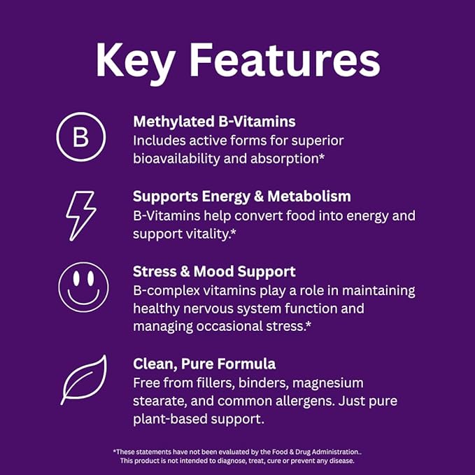 Paradise Herbs, Earth's Blend B-Complex, Methylated, Enzymatically Active Forms of B Vitamins + Superfoods, Supports Energy & Immunity, 60 Capsules