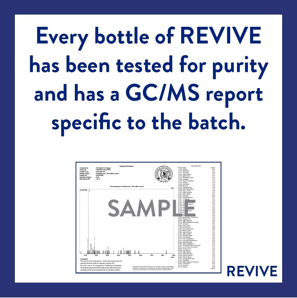 Frankincense King 10mL Essential Oil Blend by Revive Essential Oils - 100% Pure Therapeutic Grade, for Diffuser, Humidifier, Massage, Aromatherapy, Skin & Hair Care