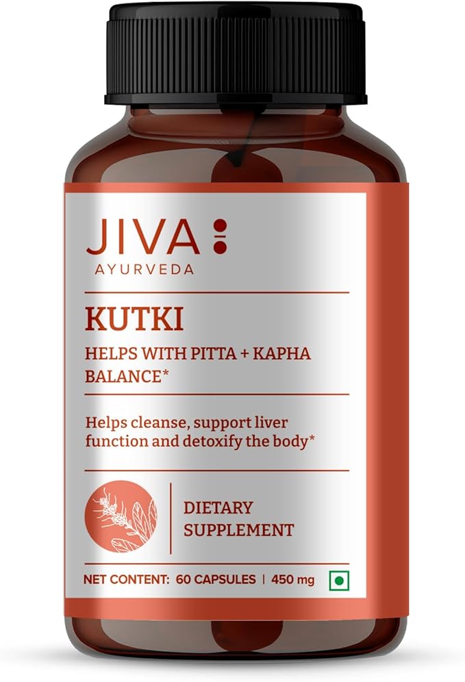 Jiva Ayurveda Kutki Capsules | Traditional Ayurvedic Herbal Supplement | Supports Daily Wellness & Balance | 60 Capsules