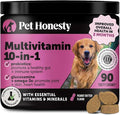 Multivitamin Dog Supplement - Glucosamine Chondroitin for Dogs, Probiotics, Omega Fish Oil, Dog Supplements & Vitamins, Vitamins for Skin and Coat Allergies, (Peanut Butter 90 ct)