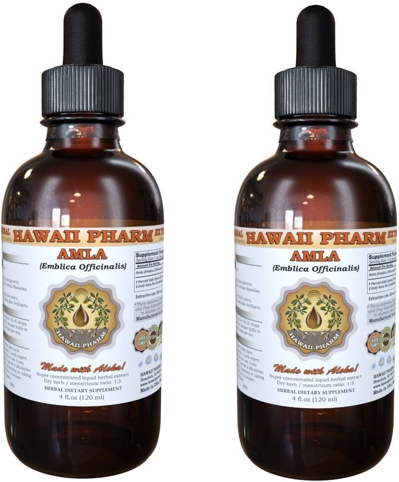 Amla Liquid Extract, Organic Amla (Emblica Officinalis) Tincture 2x4 oz