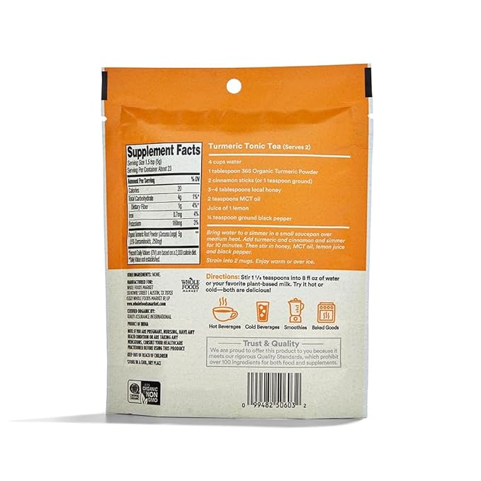 365 by Whole Foods Market Organic Turmeric Superfood Powder, 4 Ounce (Pack of 3)