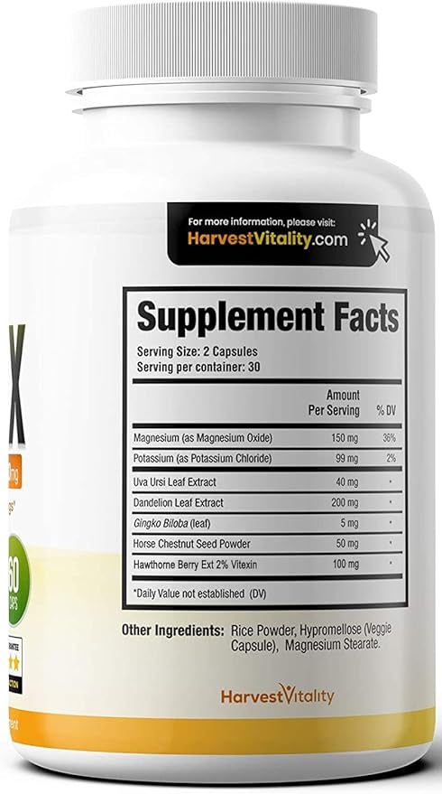 Lipitrex Natural Diuretic Water Pills with Dandelion – Herbal Support for Water-Balance; for Shoppers Searching for Diuretics for Water Retention in Legs, Feet, and Ankles