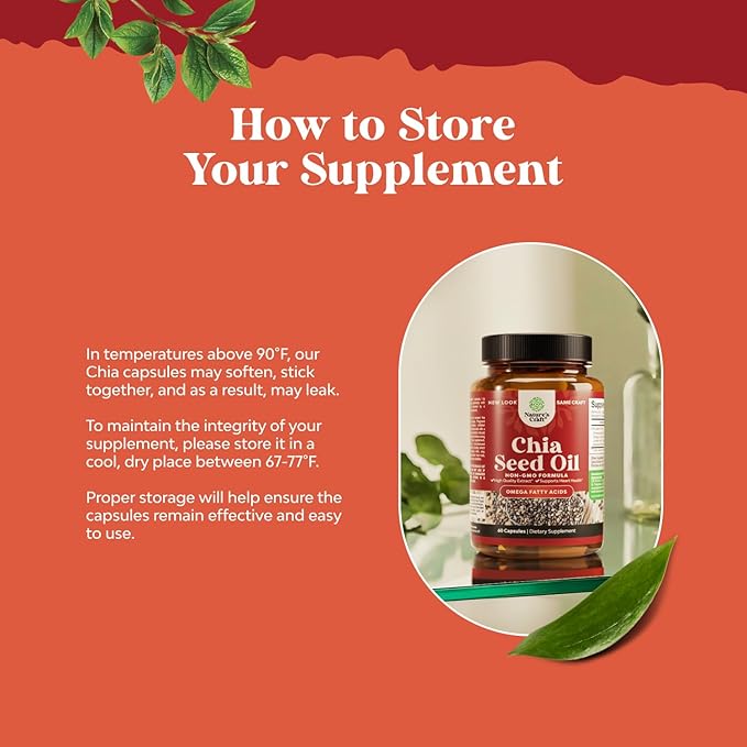 Chia Seed Oil Extract Capsules - Plant Based Omega 3 6 9 Supplement and Daily Fiber Capsules for Digestive and Immune Support and Heart Health - Omega 3 Fatty Acids Supplement for Men and Women - 60ct